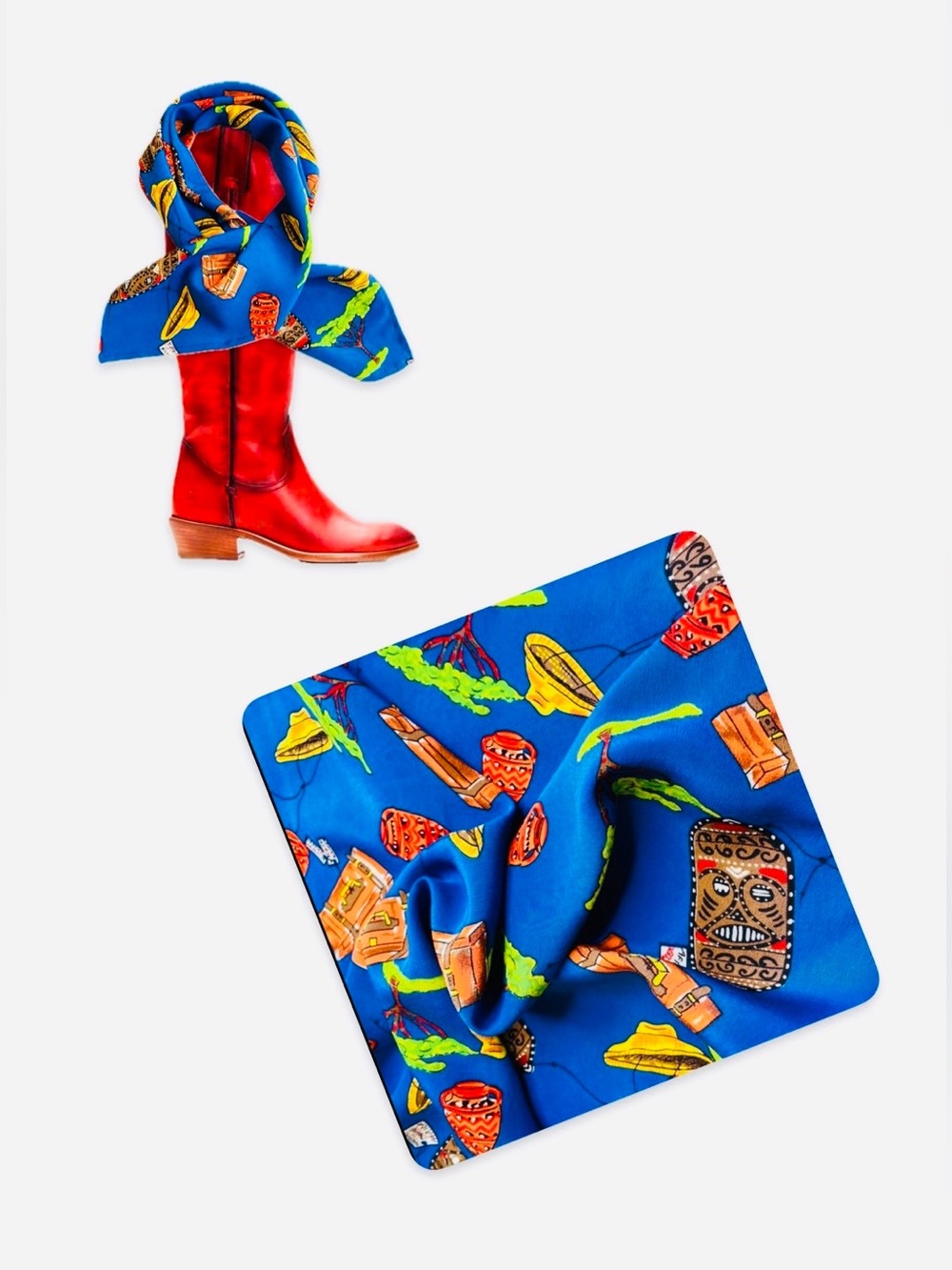 NWT SILKLETTE ‘Explorer Treasure Hunters’ 100% Fine Silk Kerchief Scarf MULTI